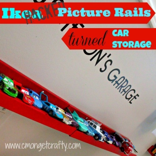 Toy Car Storage from Ikea Picture Rails