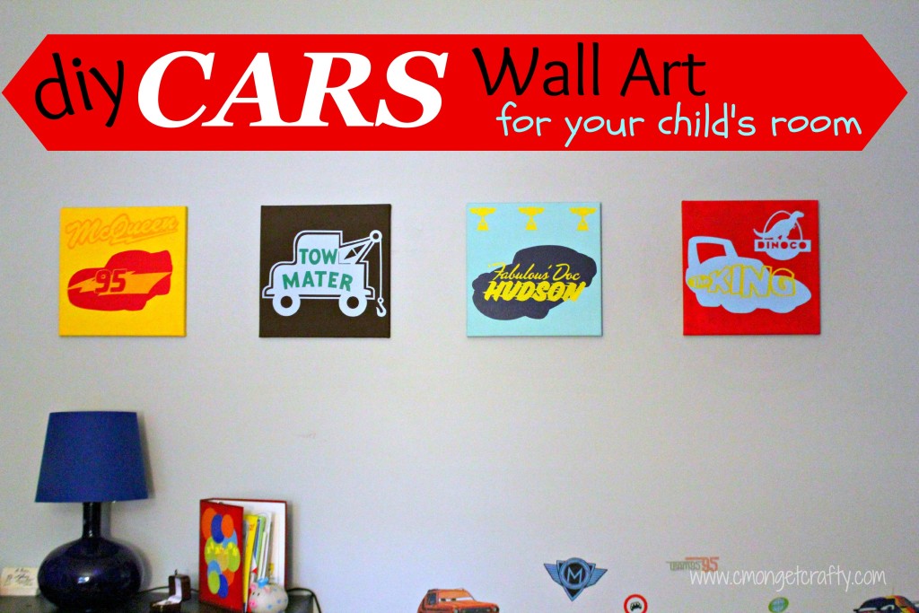 cmongetcrafty-cars-wall-art089titles - C'mon Get Crafty Do you have a little Cars fan in need of a bedroom update? Check out the simple methods I used to give my son the Cars bedroom of his dreams!