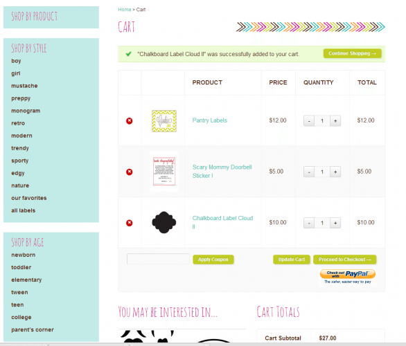 Kidecals cart summary - C'mon Get Crafty Organizing Craft Storage
