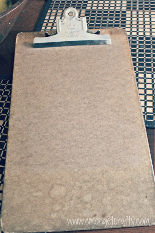 cmongetcrafty-clipboard-makeover - C'mon Get Crafty close up of legal sized wooden clipboard