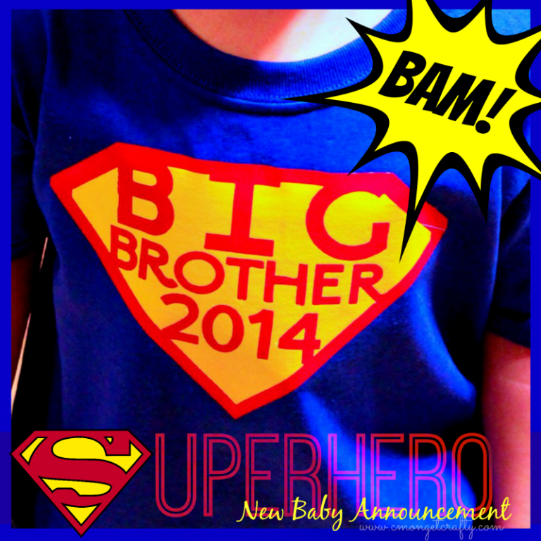 DIY Superhero Big Brother Shirt for a 2nd Baby Announcement!