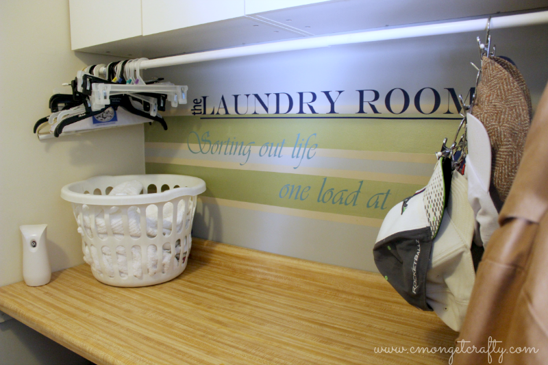 cmongetcraftyfoldingtablemakeover - C'mon Get Crafty Even a small mud room or laundry space can be made over pretty!