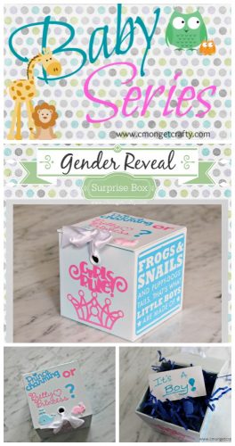 Here's a gender reveal idea you can make at home for super cheap! #diy #babyshower #babyseries #genderreveal #cricut #crafts