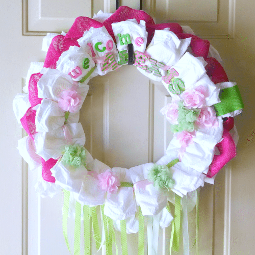 Baby Series How to Make a Diaper Wreath Tutorial