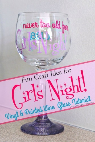 Girls Night Wine Glass Craft