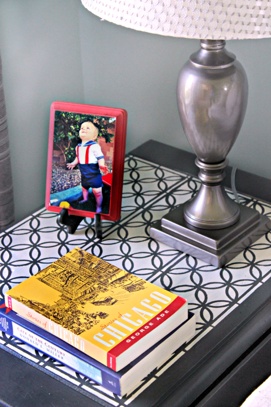 Stenciled Side Table