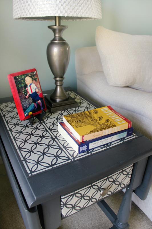 Stenciled Side Table 02 - C'mon Get Crafty Stenciled Side Table