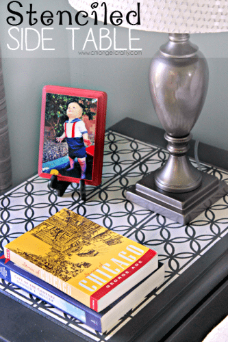 Stenciled Side Table PIN - C'mon Get Crafty Stenciled Side Table