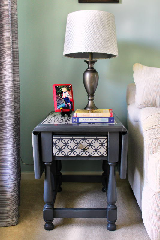 Stenciled Side Table - C'mon Get Crafty Stenciled Side Table