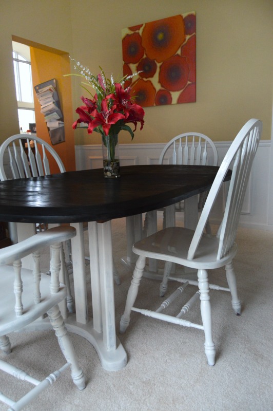 So many furniture flips in t0his April Furniture Refresh Challenge! Mine is an updated dining room table