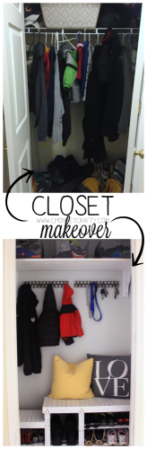 updating a closet to a mud room