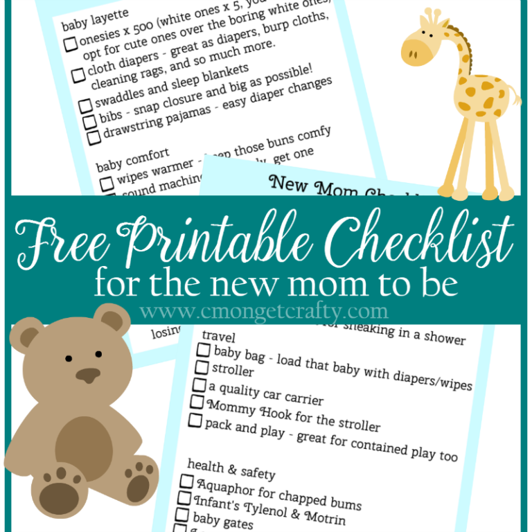 Free Printable Checklist for the New Mom in Your Life