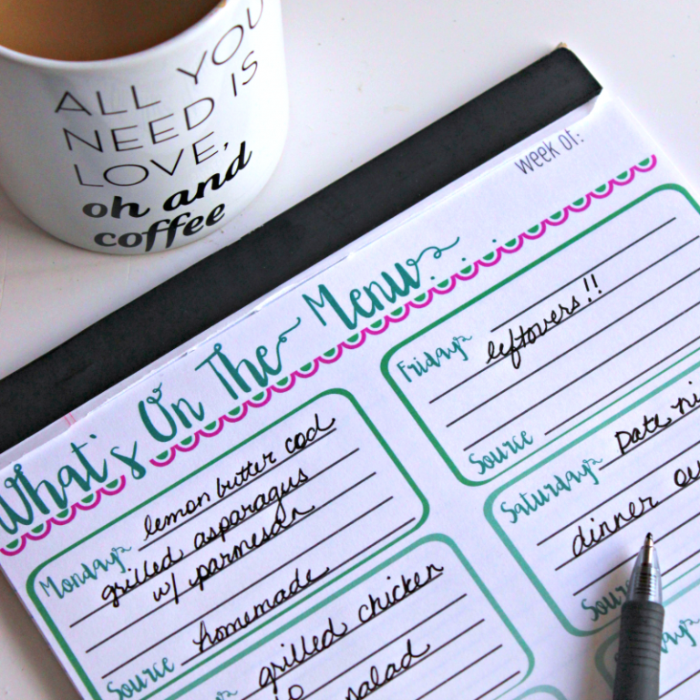 Kickstart Your Week with Coffee And a Stress-Free Menu Plan (Use This Free Planner!)