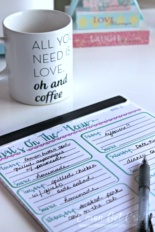 CGC Intl Delight Pure WM 08 - C'mon Get Crafty Make healthy choices all week by starting off with a cup of coffee and a menu plan! #IDSimplyPure #ad