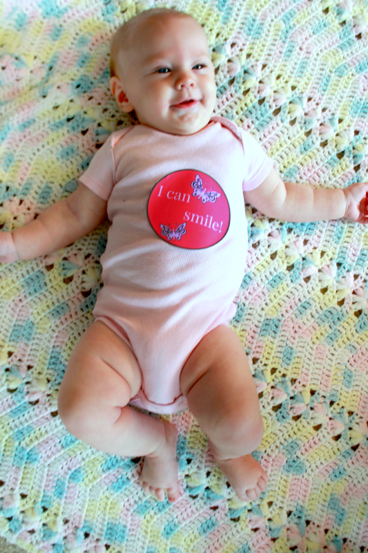 CGC Onesie DIY 09 - C'mon Get Crafty Learn how to make your own monthly baby stickers with this easy tutorial - awesome gift for baby showers and new moms!