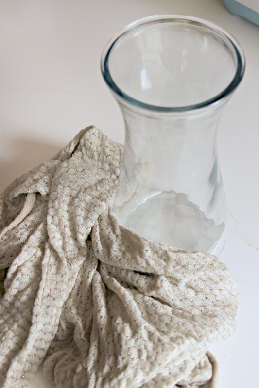 fabric-and-vase - C'mon Get Crafty This fabric wrapped vase is an easy thrift store upcycle, and a great way to mix up your decor each season!