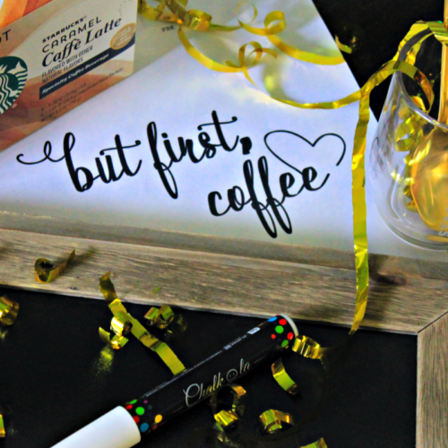 This chalkboard coffee sign is SO EASY to make! Printable included in the post so you can make your own today!