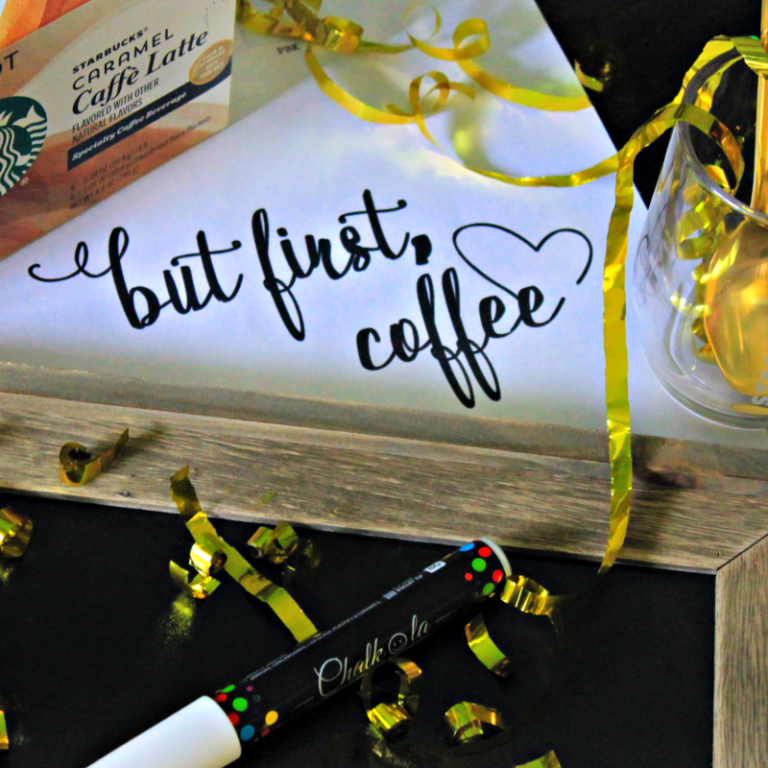 Easy DIY Chalkboard Coffee Sign (with Free Tracing Printable!)
