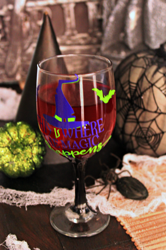 There's no mystery that a witch's potion is the source of her magic. Make your "magic potion" extra spooky with this Halloween wine glass tutorial!