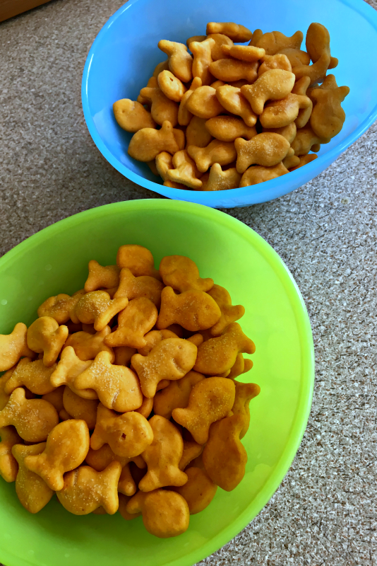 Goldfish Snacks - C'mon Get Crafty What to do when it is too cold or icky outside for the kids to play? Check out some easy games to entertain kids INDOORS! #GoldfishGameTime #ad