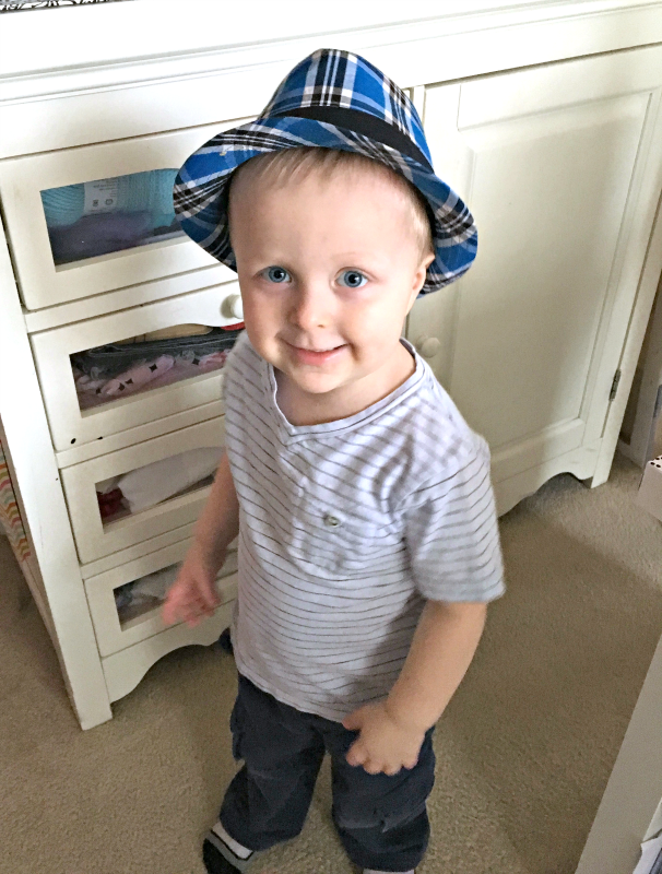 Henry in a hat - C'mon Get Crafty Show your tech crazy dad how much you appreciate him with this list of gift ideas for Father's Day! #NewDadMustHaves #AD