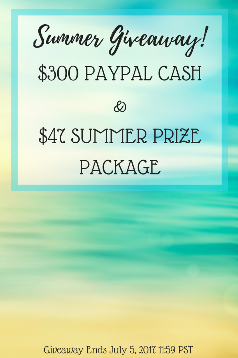 $300 Summer Cash Giveaway and a $47 Prize Pack!
