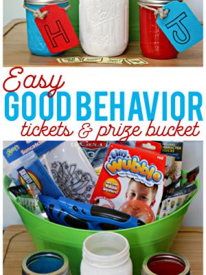 If you are suffering from tantrum troubles, this easy Good Behavior Ticket and Prize Bucket system might be the perfect solution for you! Easy free printable tickets and inexpensive prizes to redeem have been having great results in our house this summer!