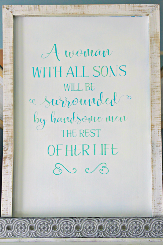 I made this as a housewarming gift, but I sort of want to keep it. I love how my farmhouse sign turned out! #CraftyDestashChallenge