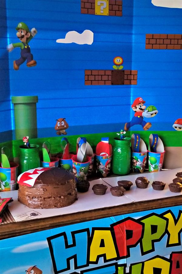 Digital SUPER MARIO Birthday Party Backdrop, Printable Mario Bros