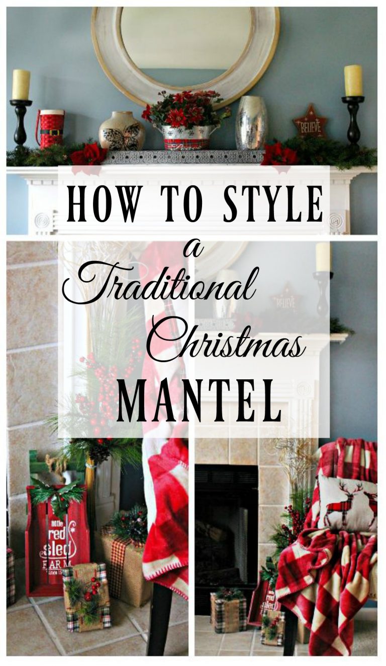 How to Style a Traditional Christmas Mantel #AtHomeStores