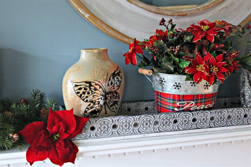 You can style a beautiful traditional Christmas mantel for under 0 with these fab finds! #AtHomeStores #sponsored