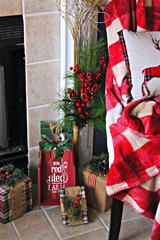 You can style a beautiful traditional Christmas mantel for under 0 with these fab finds! #AtHomeStores #sponsored