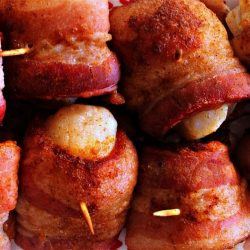 These bacon wrapped scallops will be the hit of your next party! The bacon is soaked in Coca-Cola for an added layer of rich flavor that can't go wrong! #LayerOnLove #ad