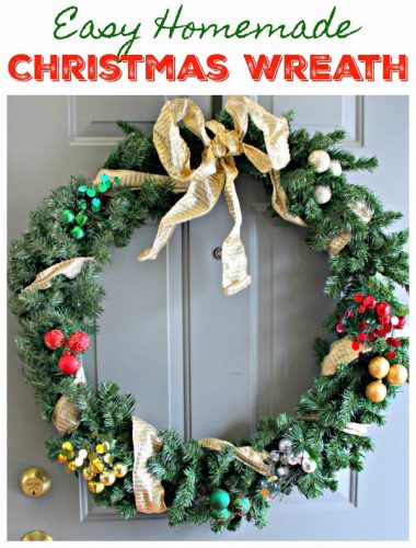 It isn't terribly hard or expensive to decorate a hand me down Christmas wreath and spruce up your front door!