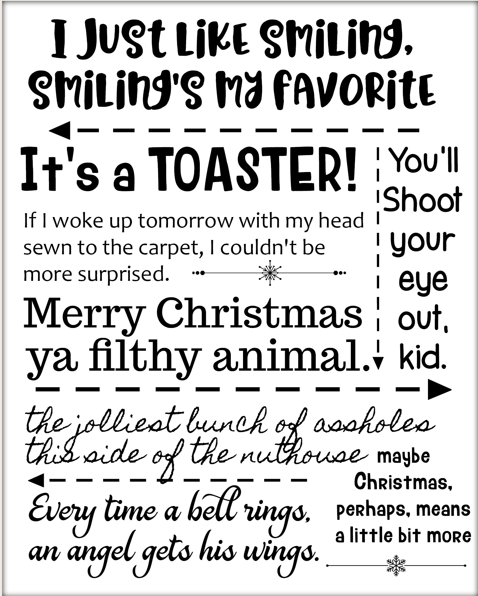 Christmas Movie Quote Free Printables C'mon Get Crafty