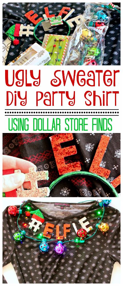 What sort of crazy Ugly Sweater DIY could you make from Dollar Store finds?