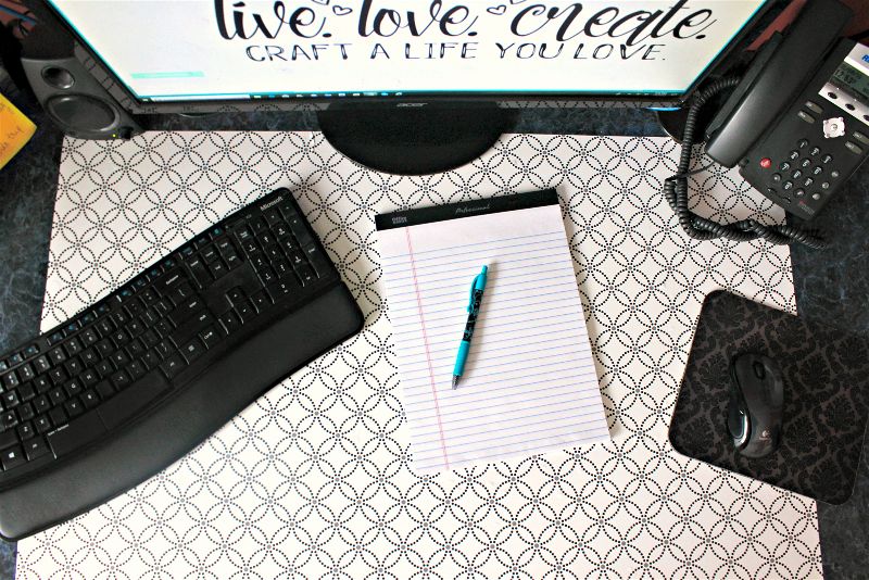 CRC #2 Computer Desk Workspace-opt - C'mon Get Crafty I absolutely love having a dedicated craft room, but even I have a hard time getting inspired in the mess. So I'm thrilled to have been able to create a beautiful workspace for myself as the first part of the #CraftRoomChallenge!!