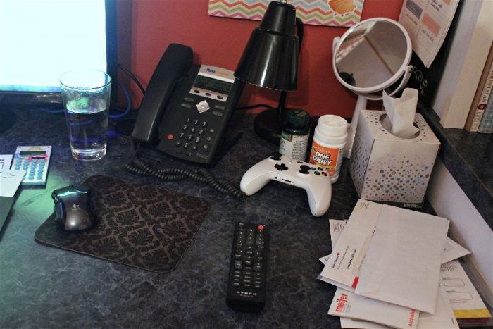 Craft Room Desk Space-opt - C'mon Get Crafty The first goal in the challenge is to fix your work space issues, so when you check back next week, my two desks should be in top form!