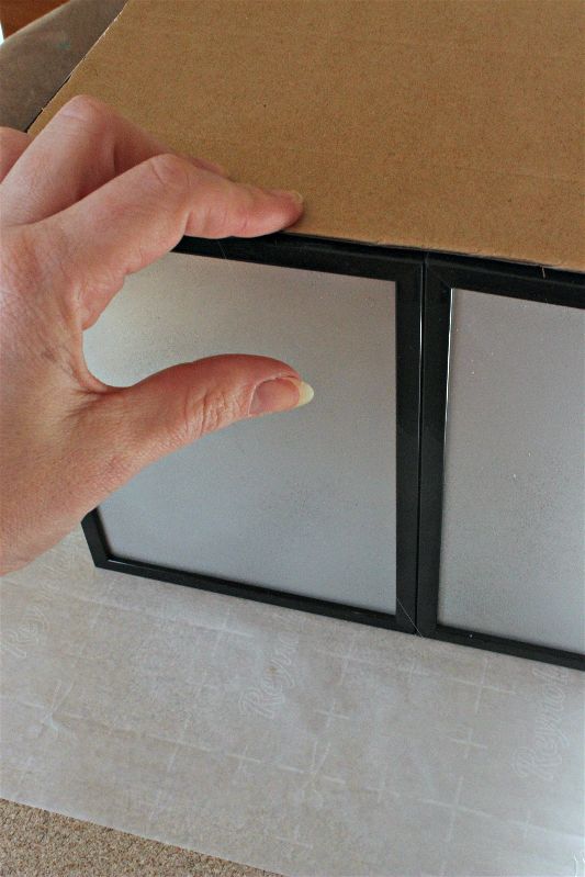Gluing the bottom to the picture frame box-opt - C'mon Get Crafty I ran out of room to hang or display all the picture frames I'd been hoarding, so I decided to use the #CraftRoomDestashChallenge to upcycle them into something new!