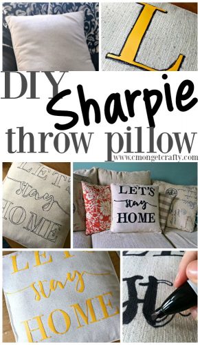 How many Pinterest pins have you hoarded and not gotten around to trying?? Join the #PinterestChallenge and get motivated! I tried out a technique I've been wanting to do for a long time, a DIY Sharpie Throw Pillow! Check out my tutorial along with a bunch of other bloggers' pin ideas! #pinterest #diy #sharpiecrafts #sharpiepillow #diydecor