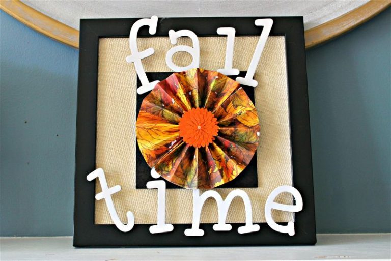 DIY Autumn Frame Decor Using Scrapbook Paper from Your Stash