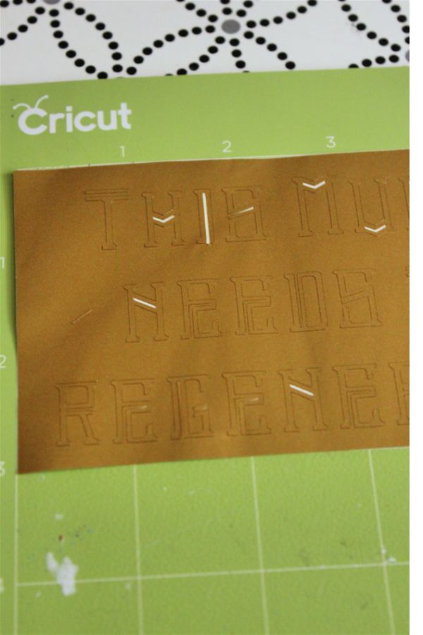 Mummy Wine Glass Gold Vinyl-opt - C'mon Get Crafty Whether or not you like Monster Movies, almost any tired "Mummy" can appreciate this wine glass diy tutorial! Sometimes the Mummy just needs to regenerate! #MovieMondayChallenge #TheMummy #Monstermovies #mummywine #wineglassdiy #vinyl #Cricut #halloween #halloweenmovies #halloweenwineglass