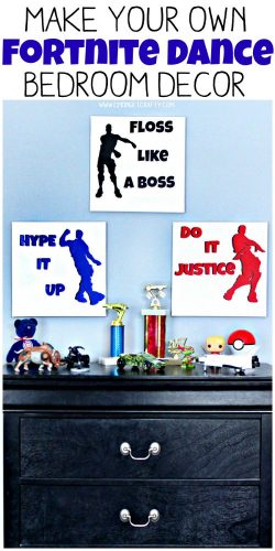 Is your kid obsessed with Fortnite? My son is! When we separated him and his brother into two bedrooms, I created this DIY Fortnite dance art to decorate his new solo room! #fortnite #diy #cmongetcrafty