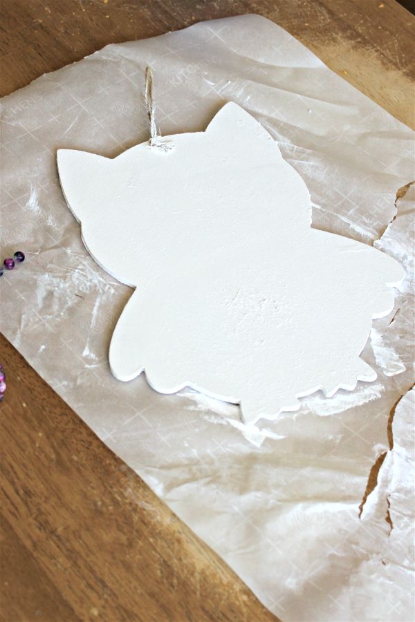 Wooden Owl Cutout Painted White-opt - C'mon Get Crafty