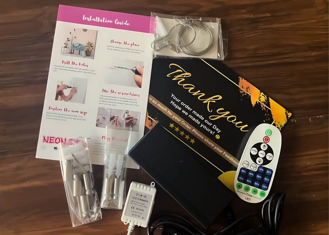 Installation Guide and Hardware - C'mon Get Crafty Installation Guide, Thank You, and Hardware for custom neon sign from Manhattan Neons