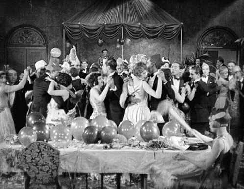 new-year-party-old - C'mon Get Crafty black and white classic movie party gif